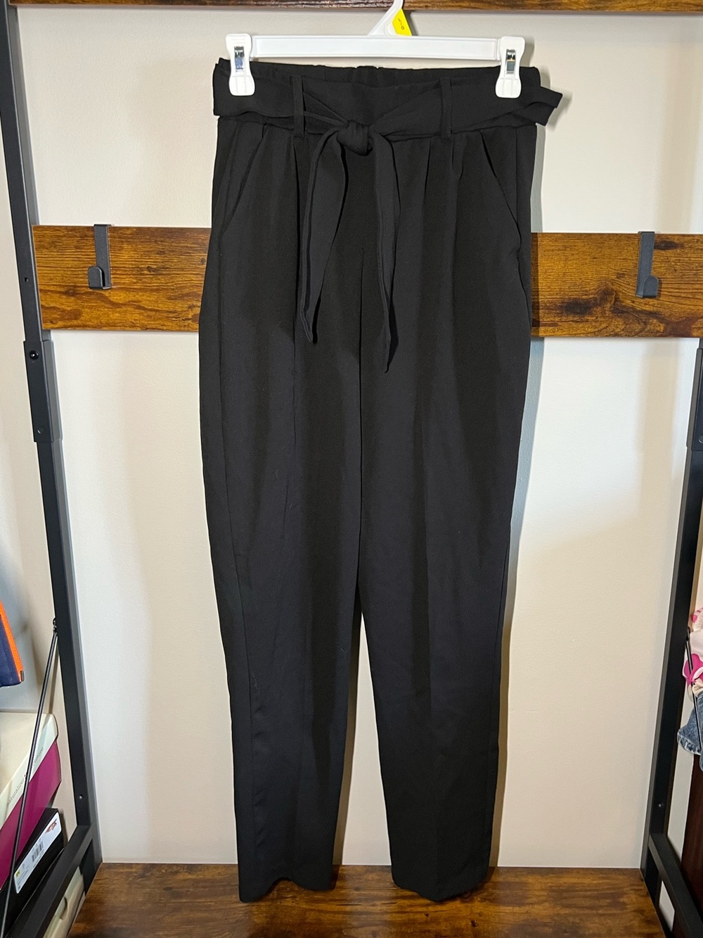 Le Chateau Black Paperbag Waist Tie Trousers - Picture 1 of 3